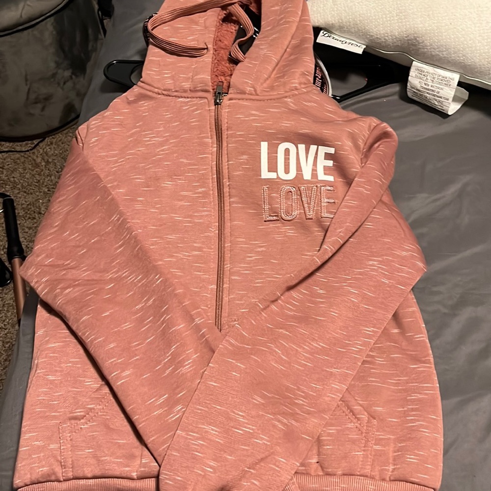 furry jacket, for kids, medium, brand b free, pink shade, brand new never worn